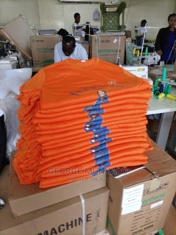 Plain Round Neck Orange T-shirts - thumbnail 4