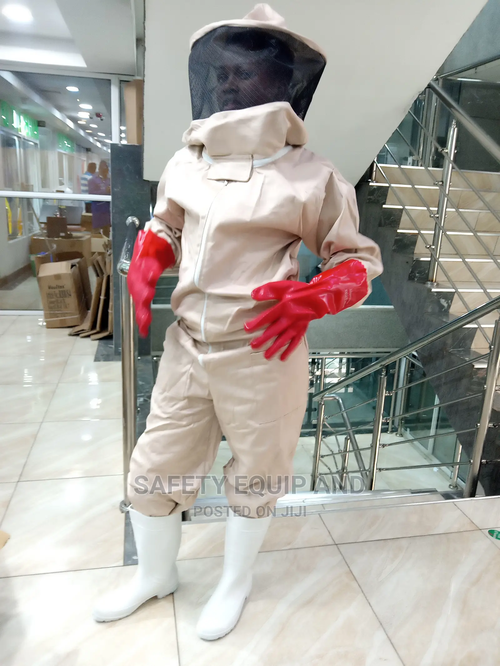 Safety Bee Uniforms-With Red PVC Gloves