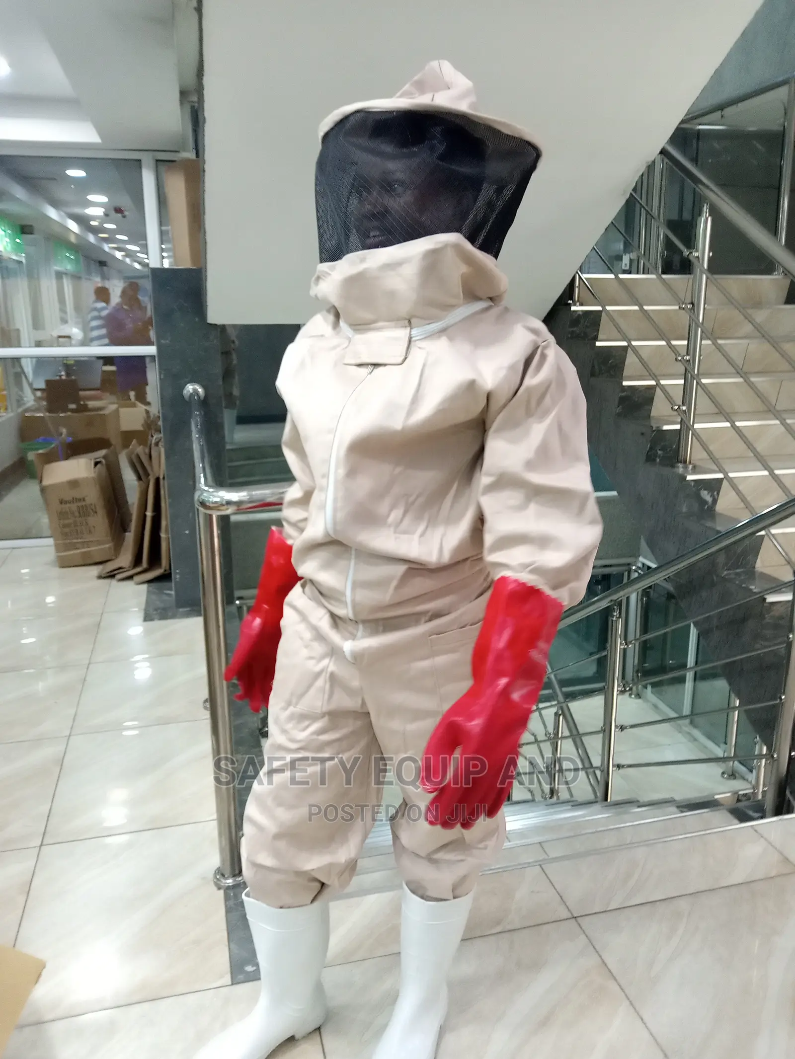 Safety Bee Uniforms-With Red PVC Gloves