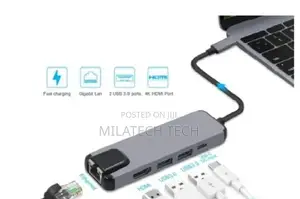 5 in 1 Type C Hub Adapter With LAN