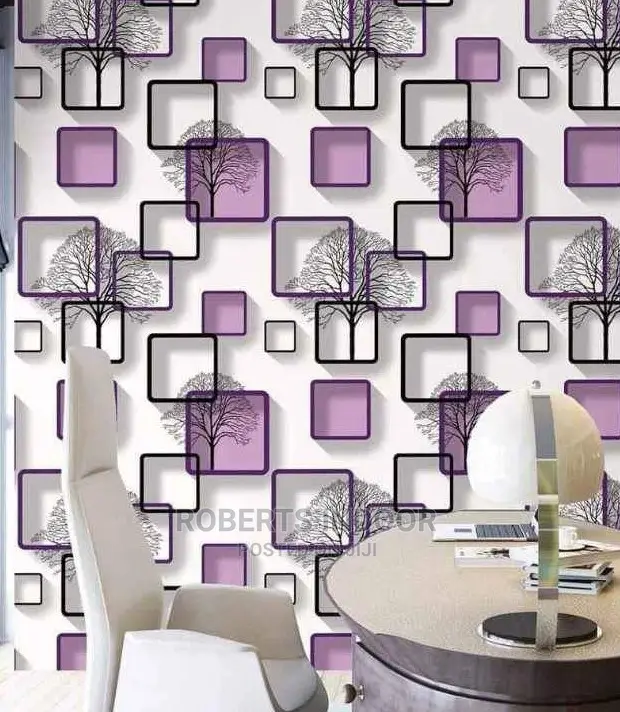 Purple 3d Self Adhesive Wallpaper