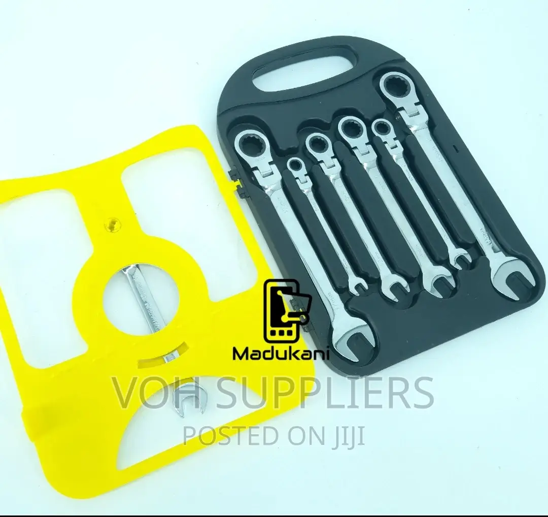 7PCS Flexible Head Ratchet Combination Spanner Set