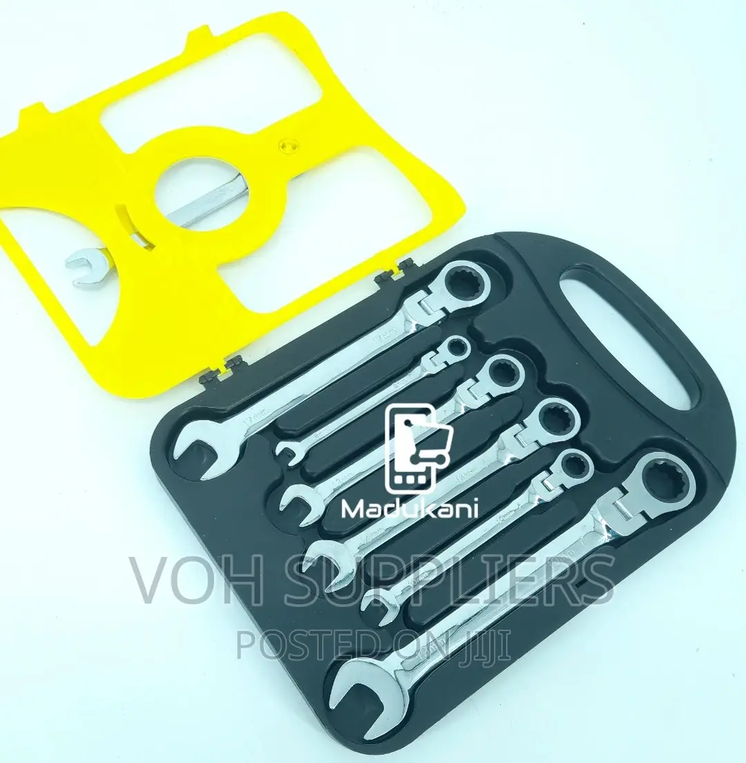7PCS Flexible Head Ratchet Combination Spanner Set