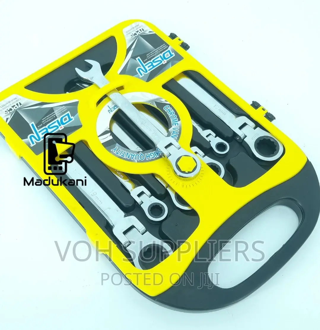 7PCS Flexible Head Ratchet Combination Spanner Set