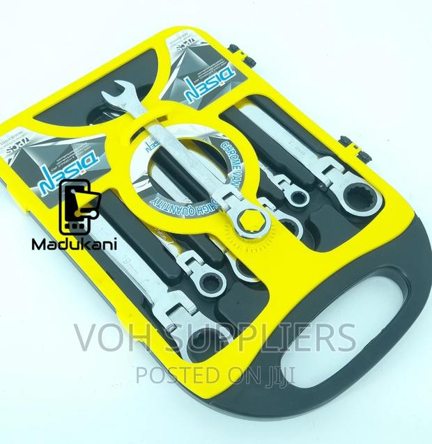 7PCS Flexible Head Ratchet Combination Spanner Set - thumbnail 2