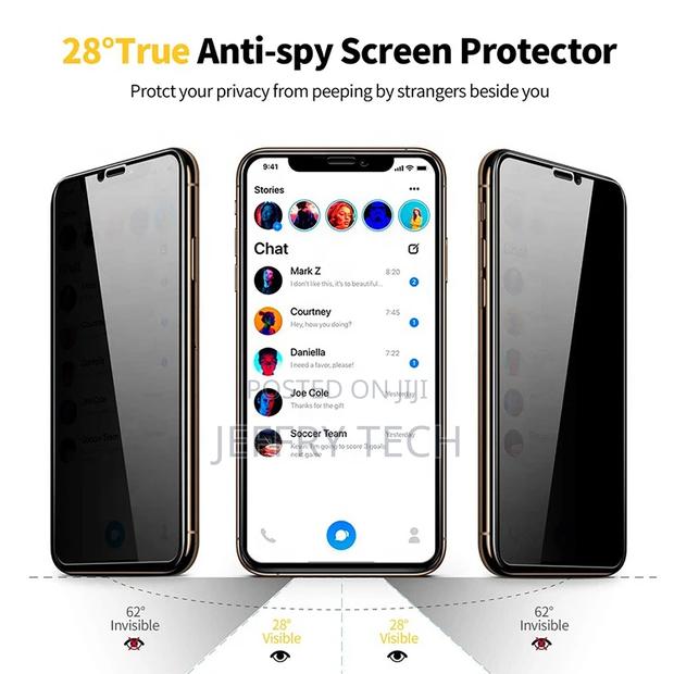 Privacy Screen Protector for iPhone 2.5D 0.33mm Anti Spy Ful - thumbnail 2