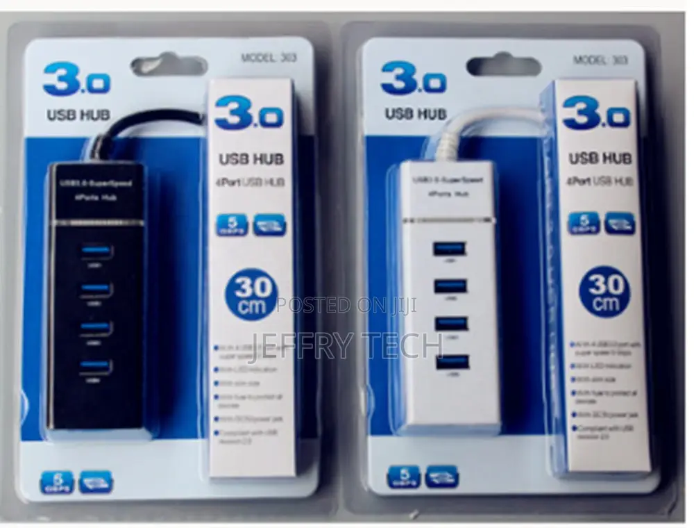 Multi Function 4 Port Usb 3.0 Hub Adapter for Laptop PC Comp