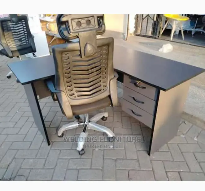 L Shape Office Desk and Chair
