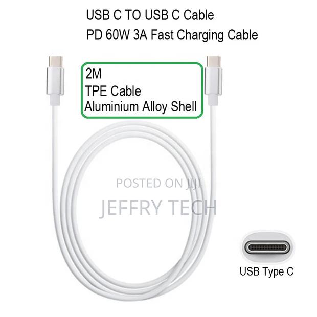 2M 6ft 60W 3A Pd Quick Charge USB Type C to USB Type C Charg - main view
