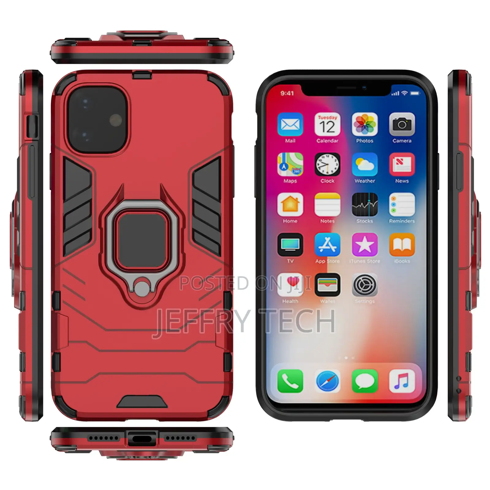 Phone Case Cover With Ring Magnet Holder for iPhone 11