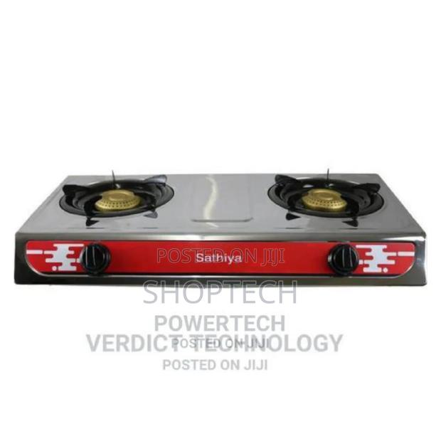 Automatic Two Burner Stainless Steel Gas Stove Cooker.