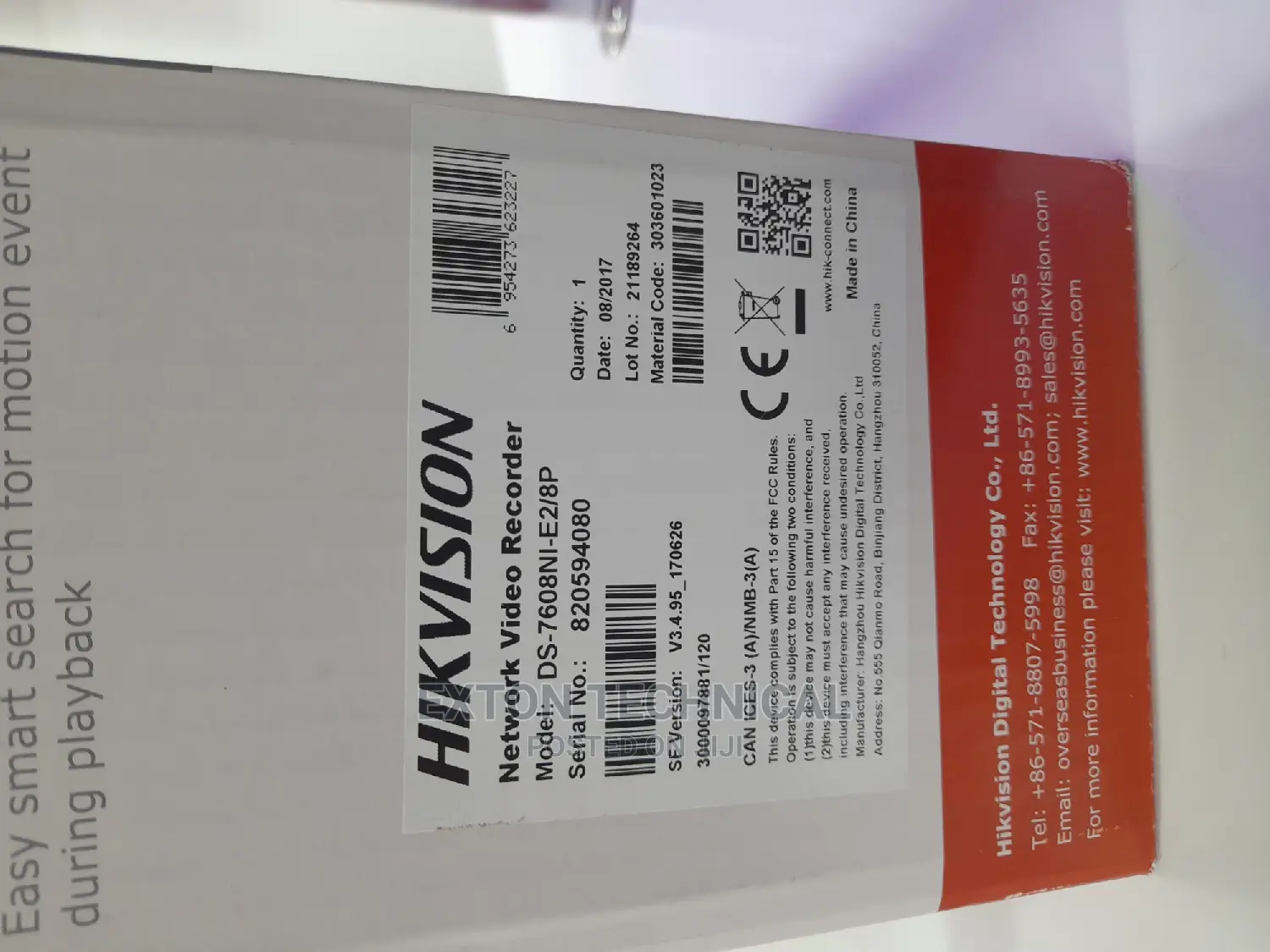 Network Vedio Recorder 8ch Hikvision