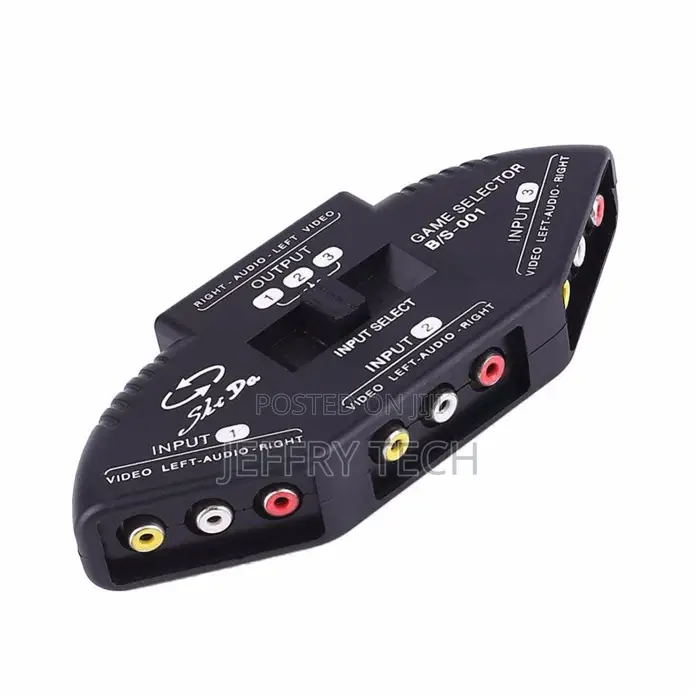 3 Port AV Switcher RCA Selector Switch 3 in 1 AV Switch For