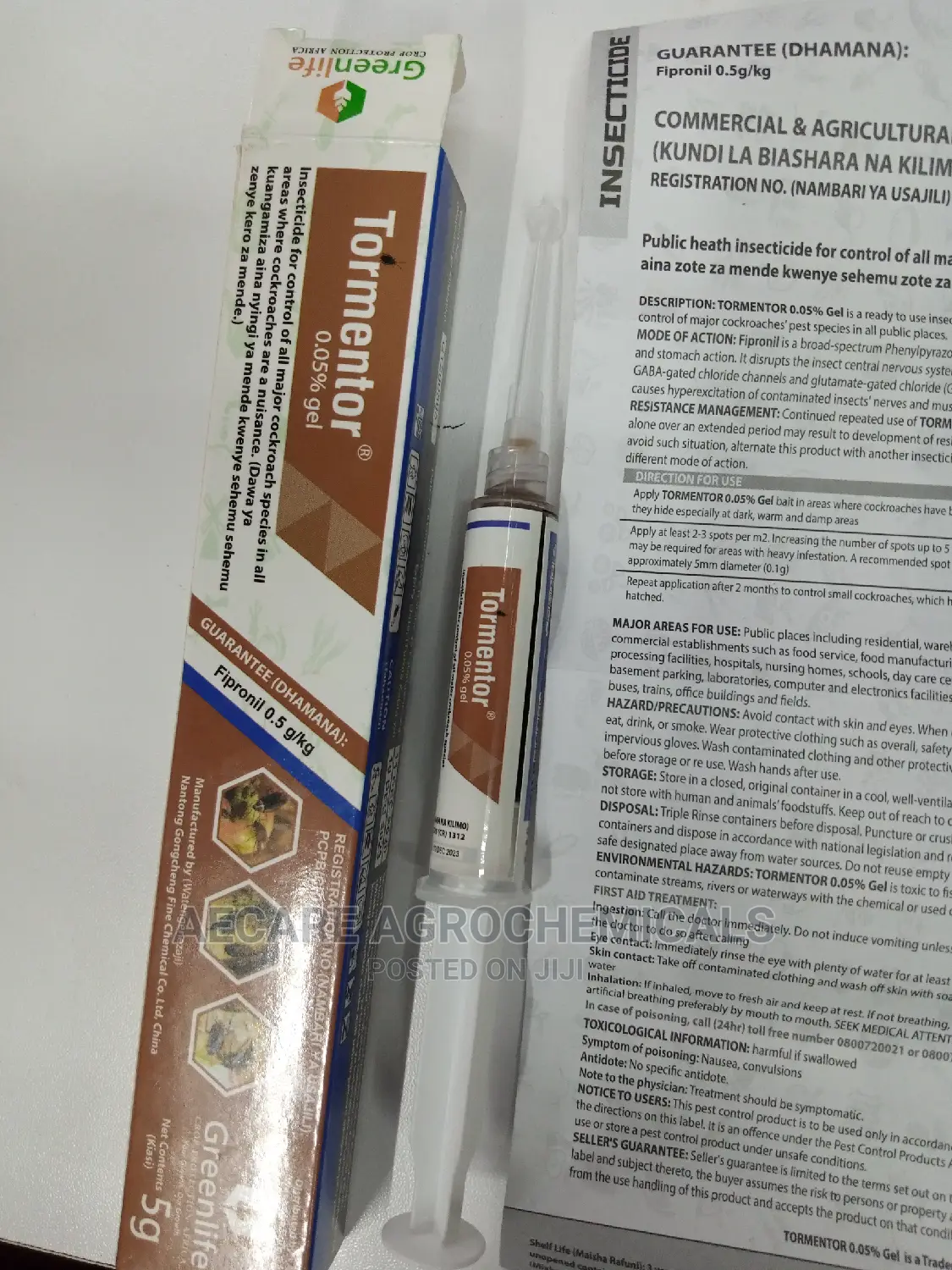 TORMENTOR 0.05% Cockroach GEL 5 Grams Insecticide