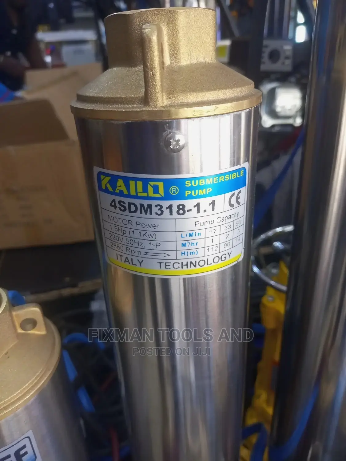 High Pressure Kailo 1.5 HP Submersible Water Pump , 112 M