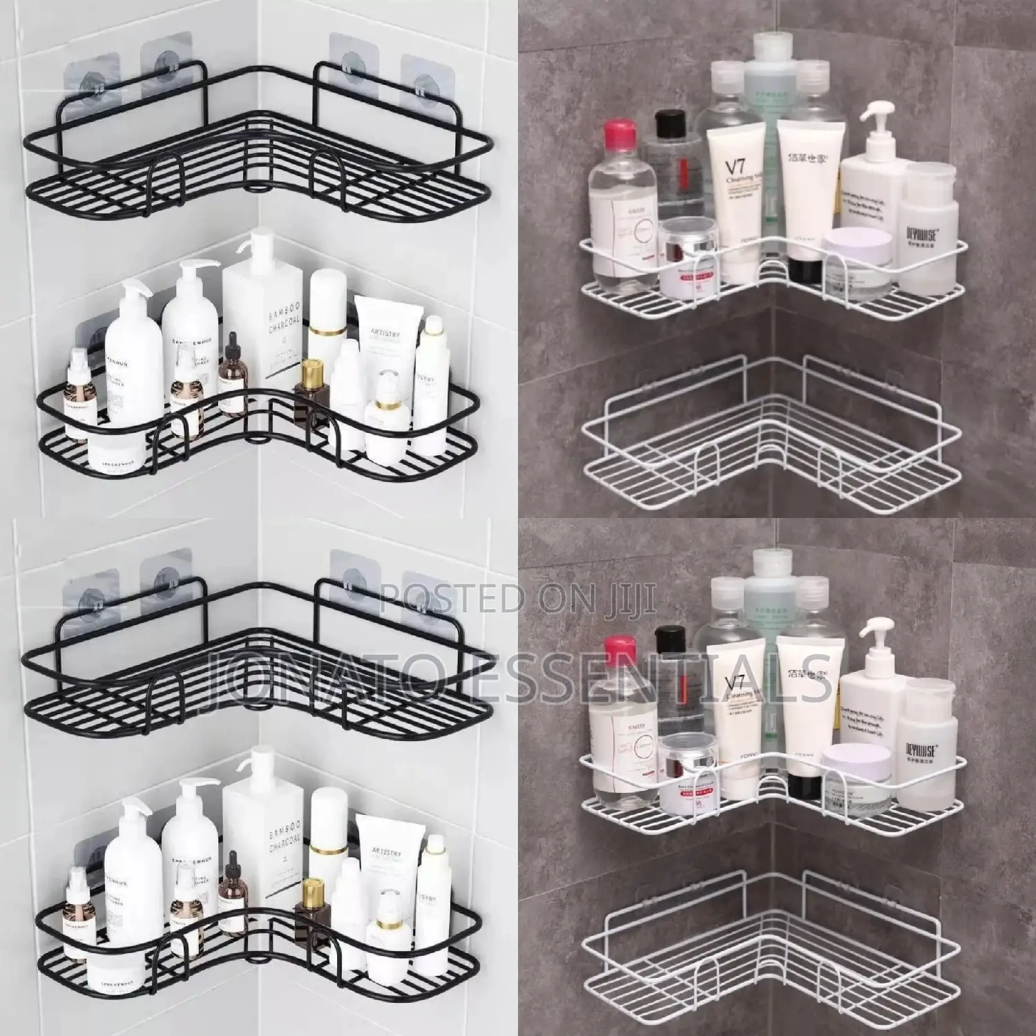Metallic Bathroom / Kitchen Corner Shelf / Organizer