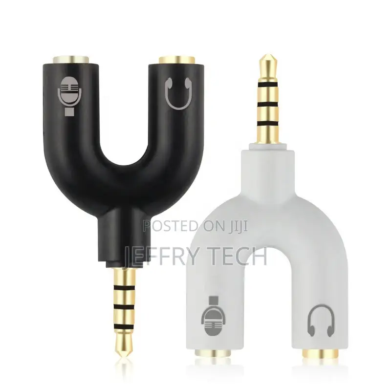 3.5mm Audio Earphone Splitter Headphone Microphone 1 Male To