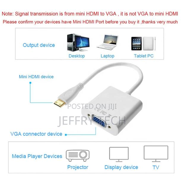 Mini HDMI Male to VGA Female Port Cable Adapter Converter