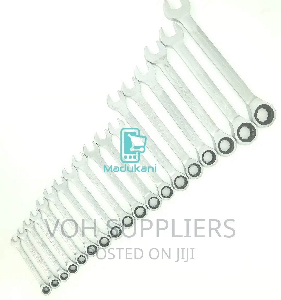 18PCS Extra Large Chrome Vanadium Ratchet Combination Spanne