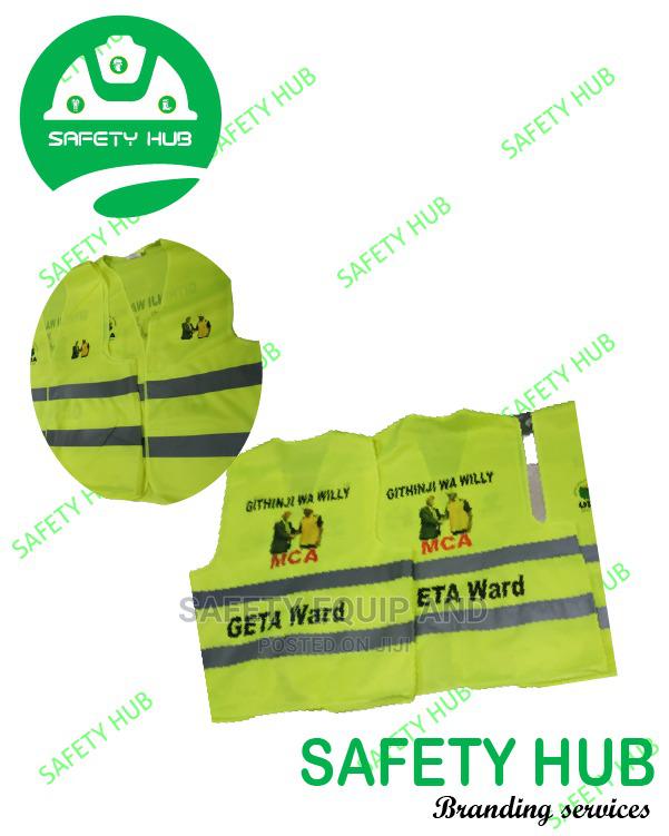 Fluorescent Green Reflective Vest With Silver Strips - main view