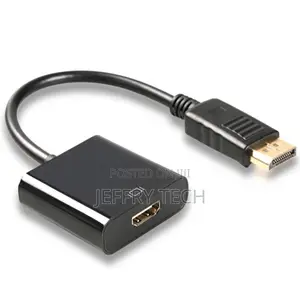 Dp to Hdmi Female Adaptor Cable Multimedia Black