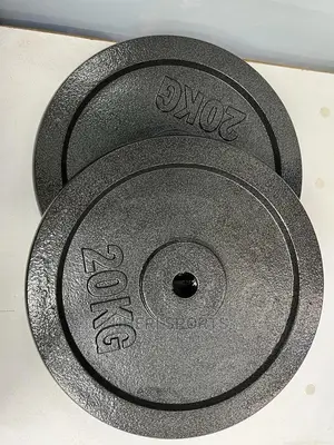Standard Barbell Plates 20kg Cast Iron Pair