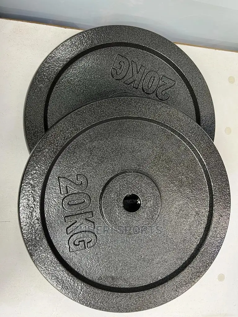 Standard Barbell Plates 20kg Cast Iron Pair