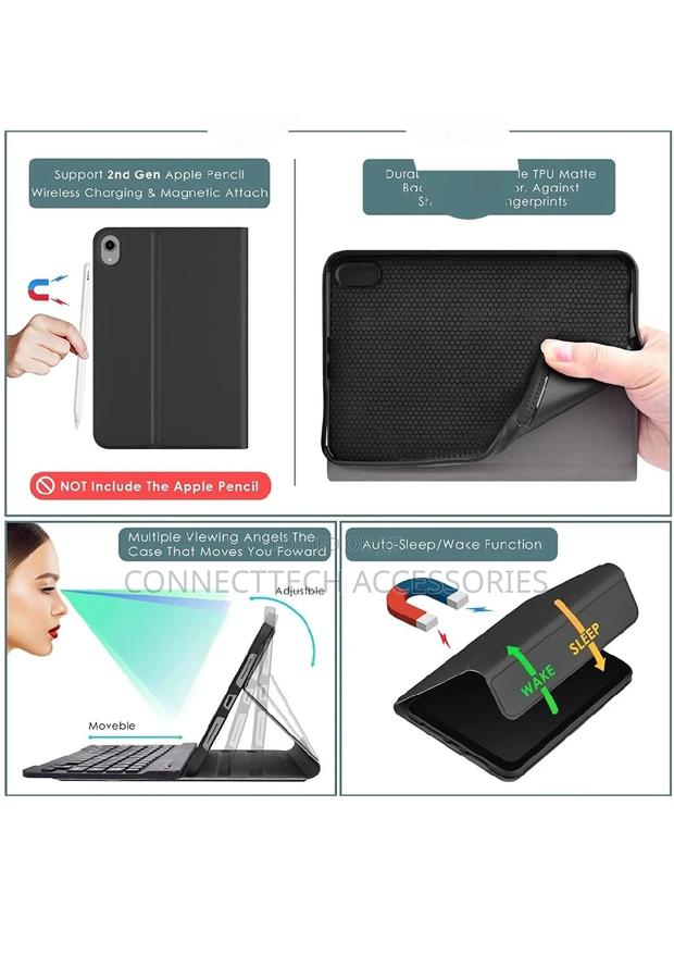 iPad Mini 6th Gen Leather Keyboard Case 2021 8.3 Inch - thumbnail 5