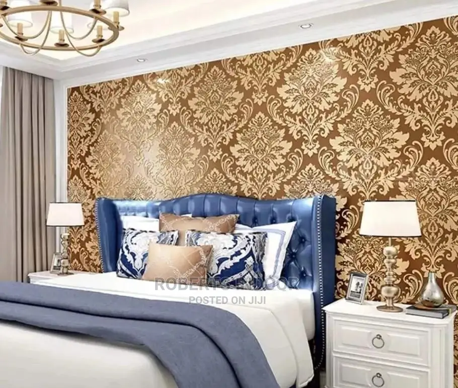 Brown Damask Wallpaper