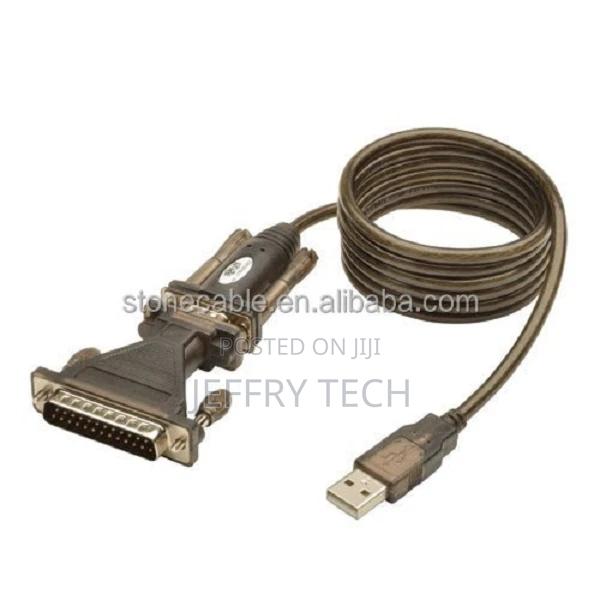 USB to Male 25-Pin DB25 Serial 9-Pin RS232 DB9 Adapter Cable