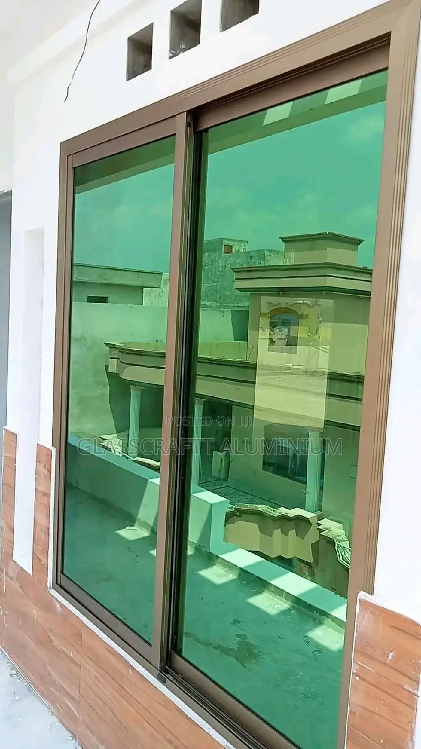 Wide Champagne Aluminium Windows