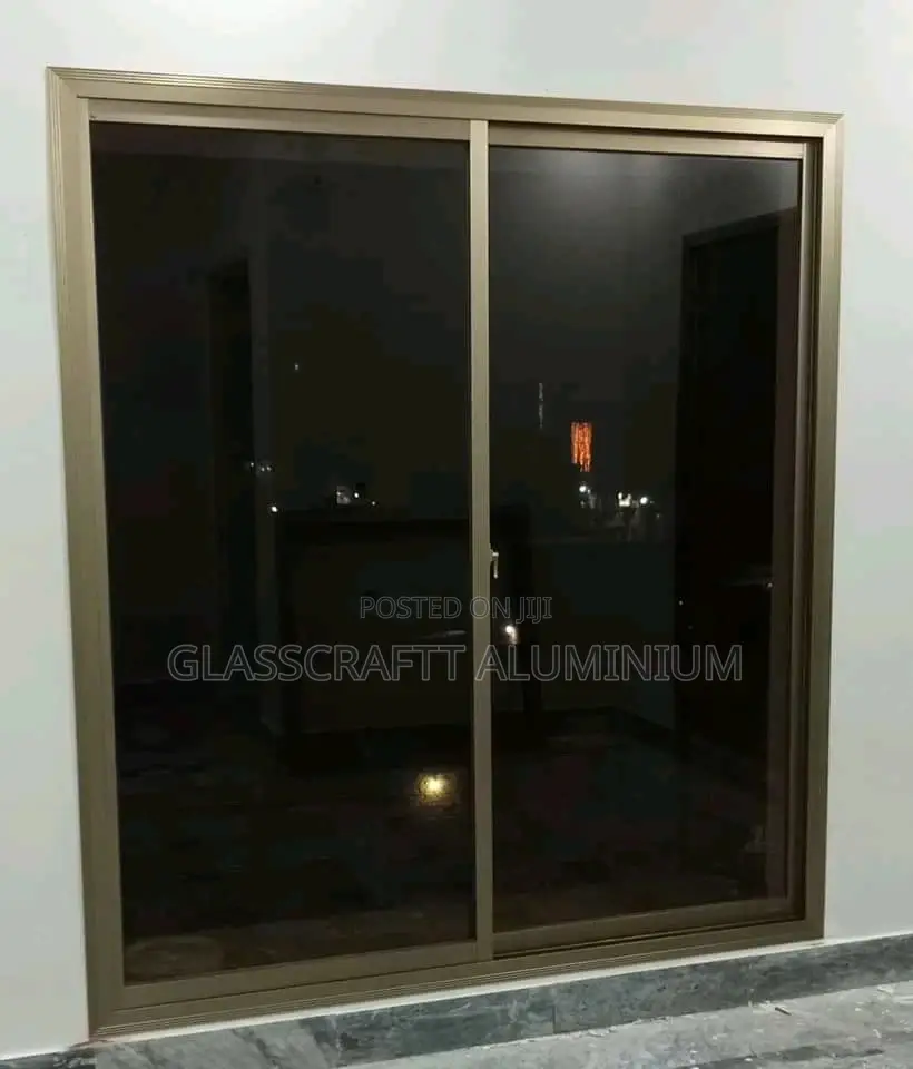 Wide Champagne Aluminium Windows