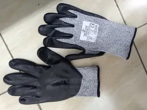 Grey Leather Cut Five Gloves