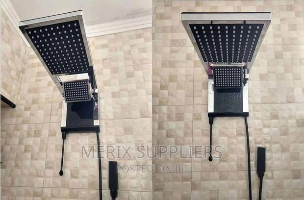 LORENZETTI Acqua Duo Instant Rain Showerhead | Black/ Chrome - main view