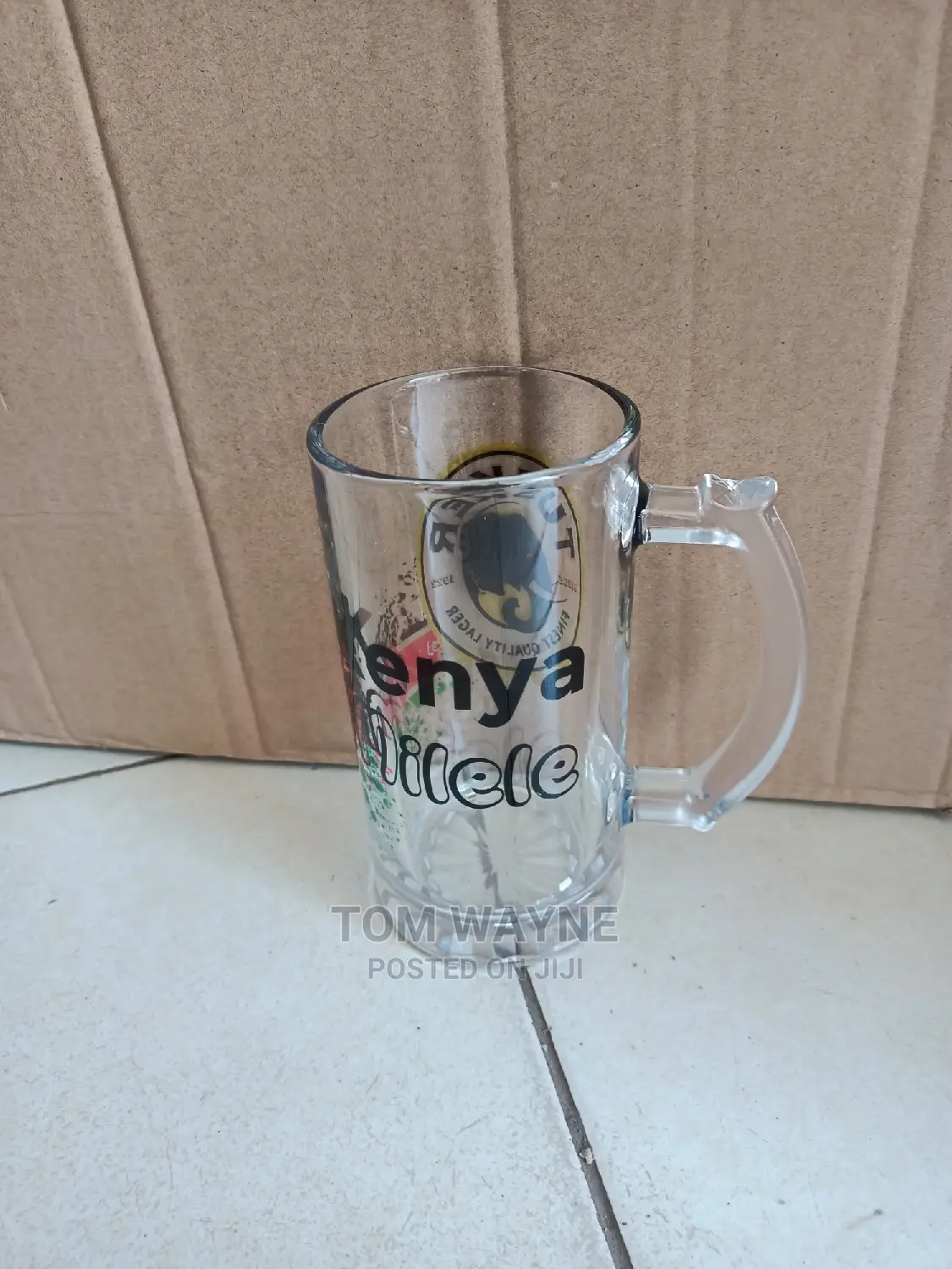 Clear Branded Beer Mug/Glasses With Handle