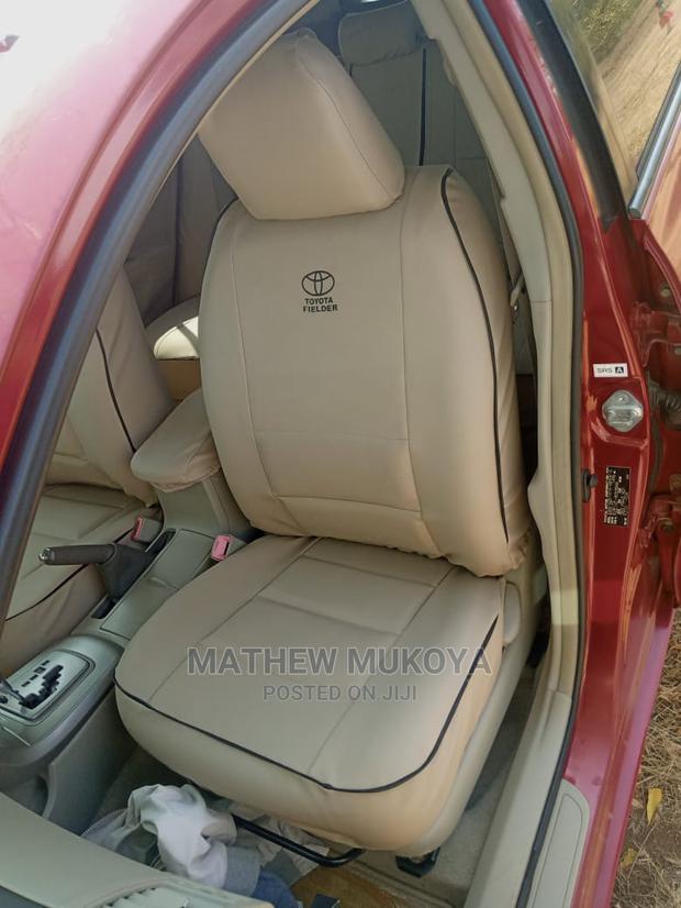 Beige Black Piping Car Seat Covers - main view