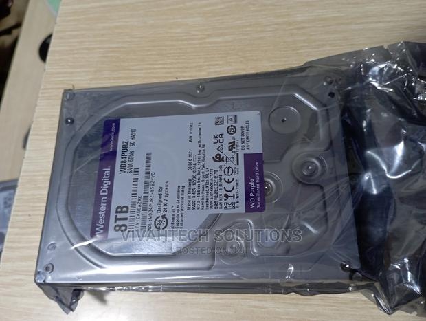 WD Purple Surveillance Hard Drive - 8 TB, 128 MB, 5640 Rpm