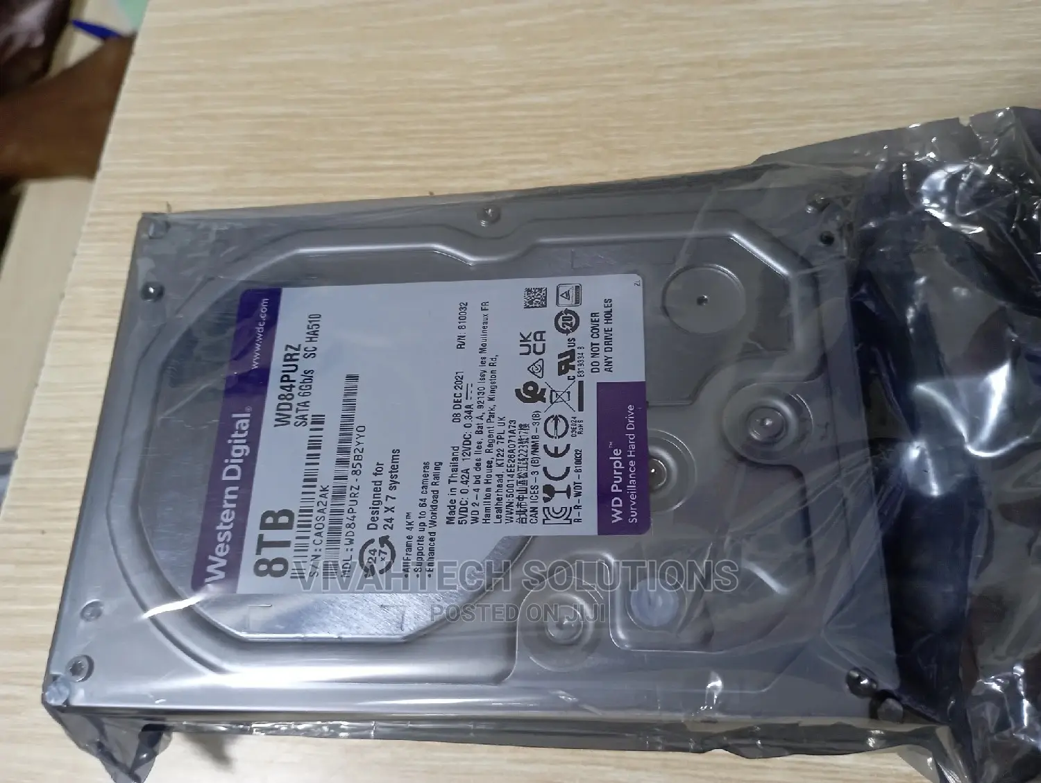 WD Purple Surveillance Hard Drive - 8 TB, 128 MB, 5640 Rpm