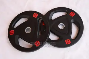 25kg Plates Pair Rubber Tri Grip Gym Weights Plates
