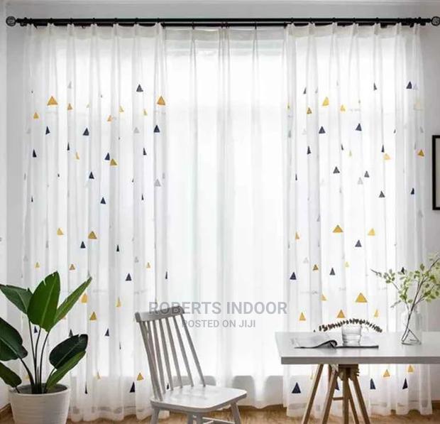 Printed Grey and Yellow Heavy Sheer - main view