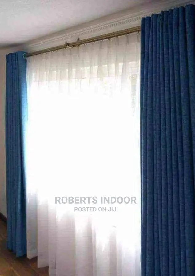 Navy Blue Elegant House Curtain