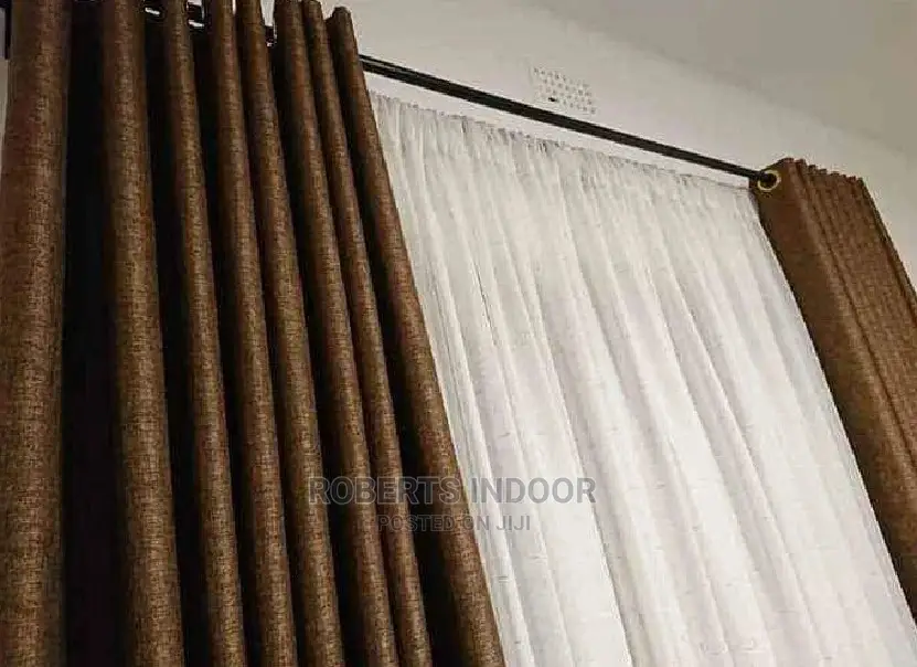 Brown Linen Curtain