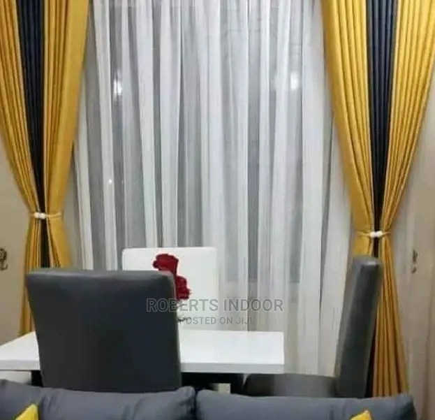 Grey and Black Linen Curtains