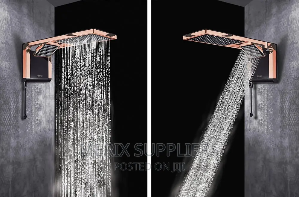 LORENZETTI Acqua Duo Instant Rain Showerhead Black Rose Gold