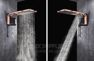 LORENZETTI Acqua Duo Instant Rain Showerhead Black Rose Gold