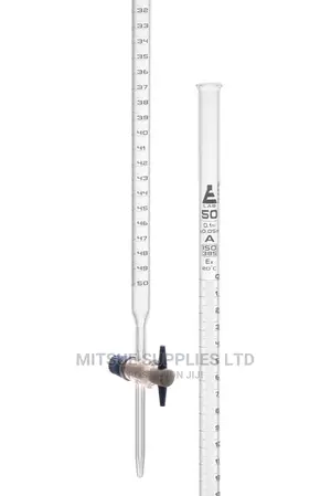 Set of 5 Burette 50ml- PTFE Stopcock Griffchem