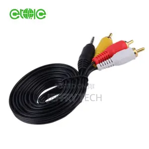4 Pole 3.5mm Jack to 3 RCA Cable Triple Phono Composite AV L