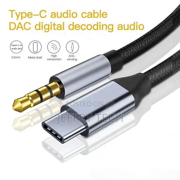 Type C to 3.5mm TRRS Audio Aux Jack Adapter USB C Male to 3.