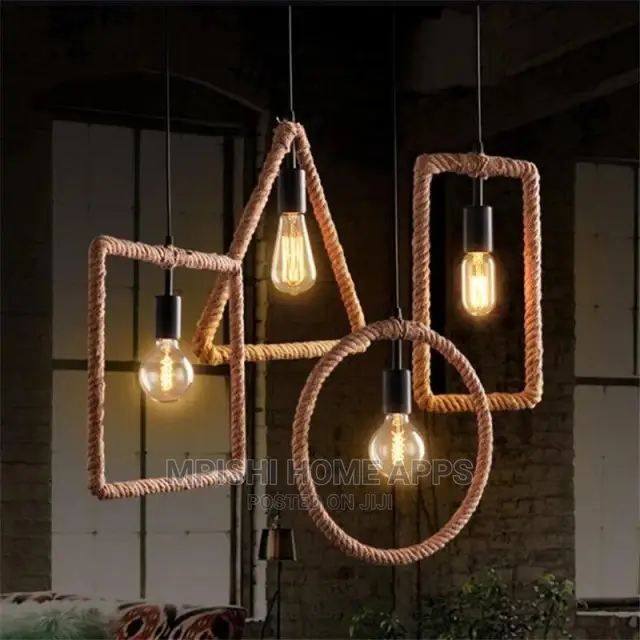 Rope Round/Square/Rectangle/Triangle Pendant Lights