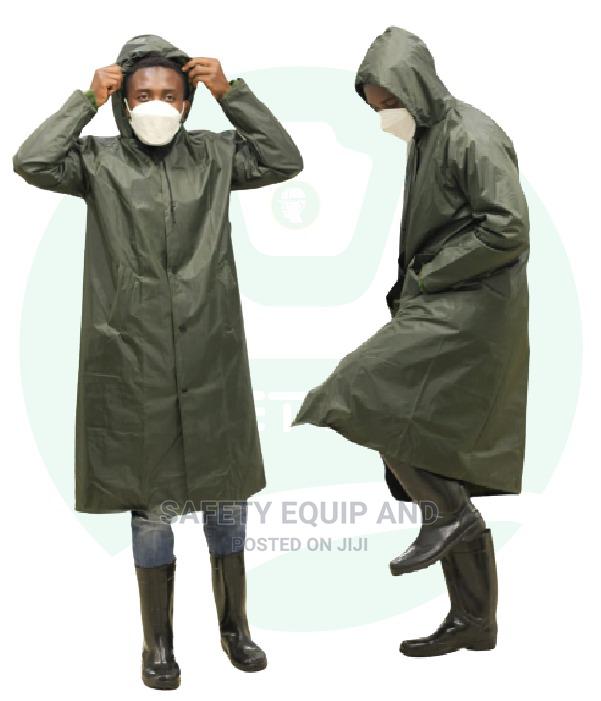 Long Jungle Green Safety Rain Jackets